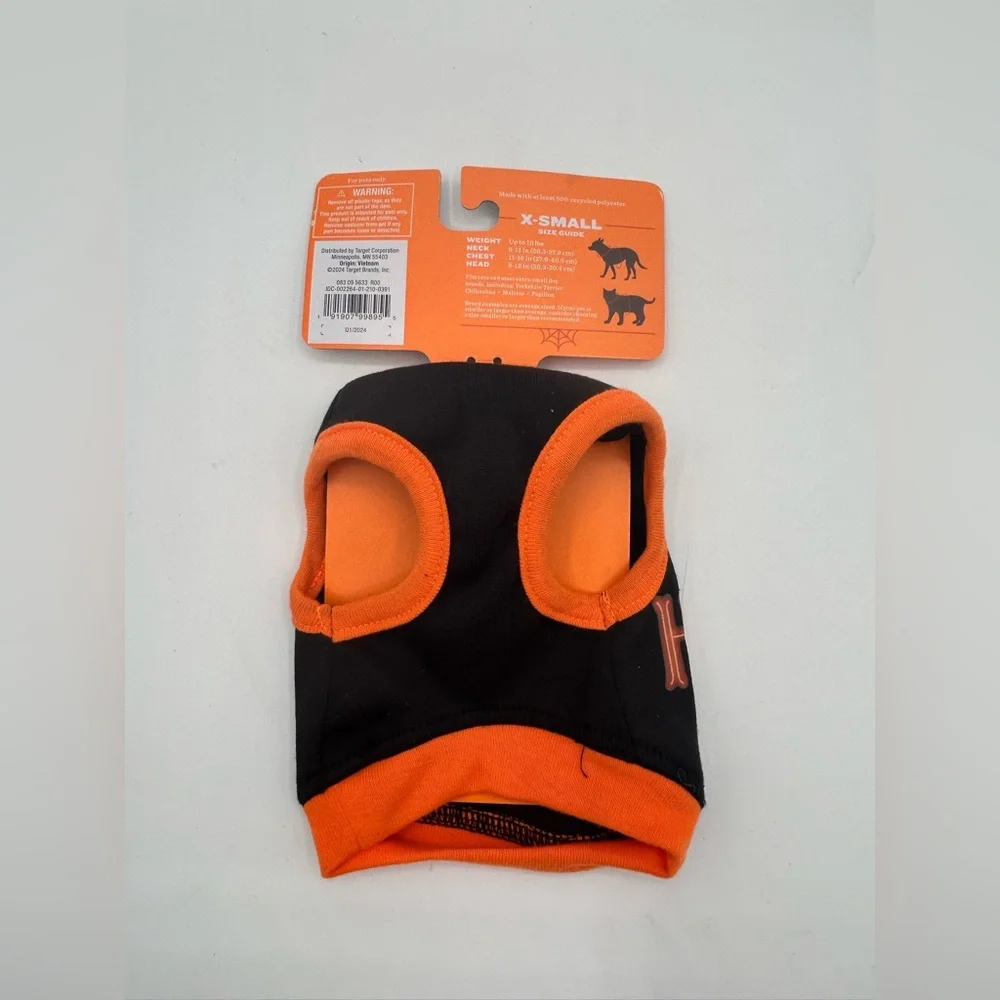 Hyde & EEK Dog or Cat Halloween Shirt Black Orange Size XS New